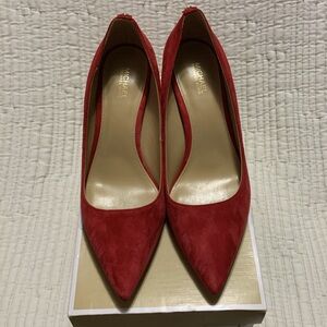 NEW Michael Kors Alina Flex Pump Red Suede Women's Shoes Size 8.5